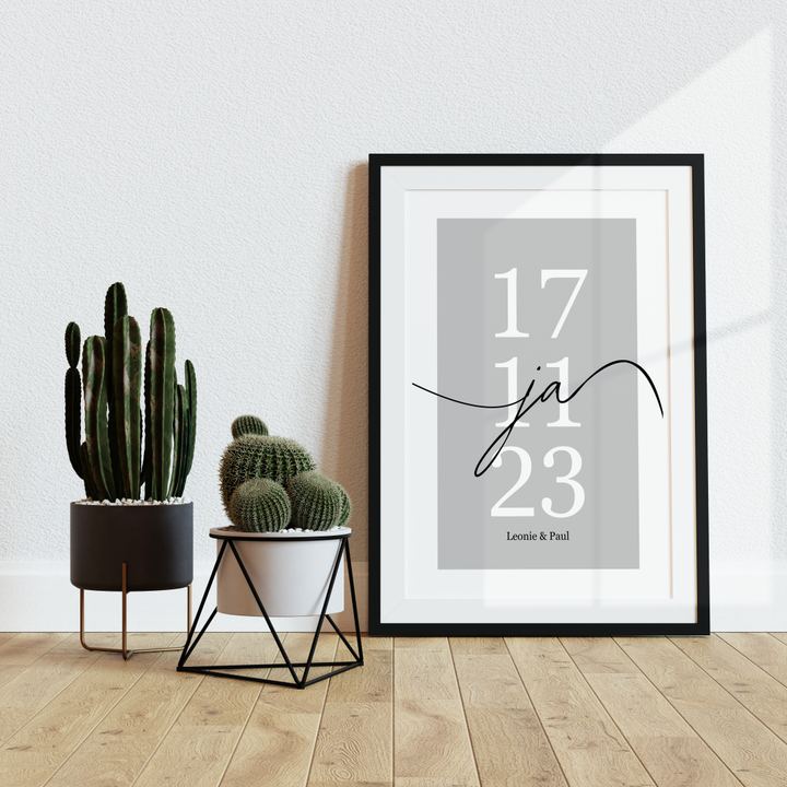 Poster Hochzeitsdatum personalisiert