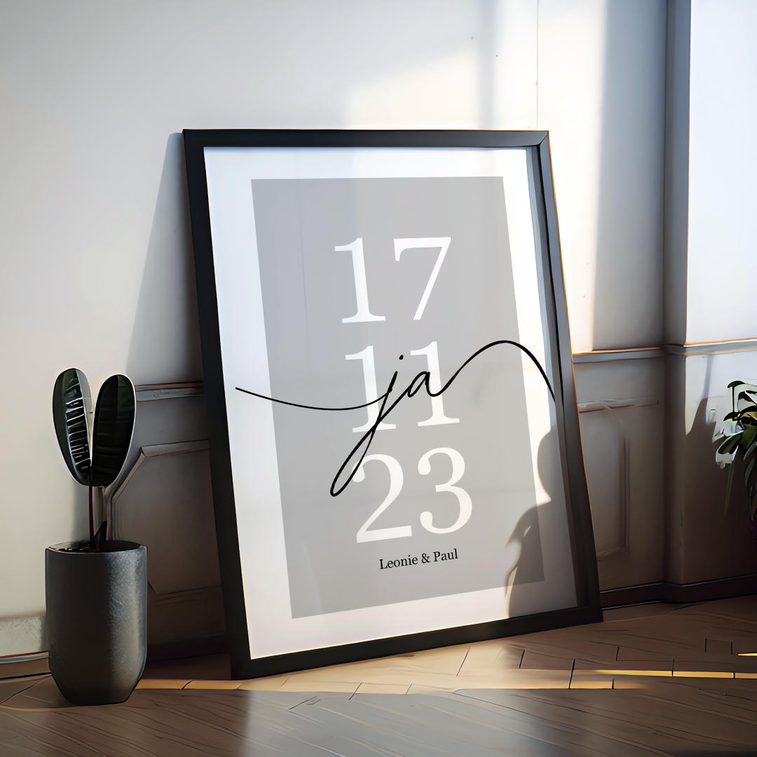 Poster Hochzeitsdatum personalisiert