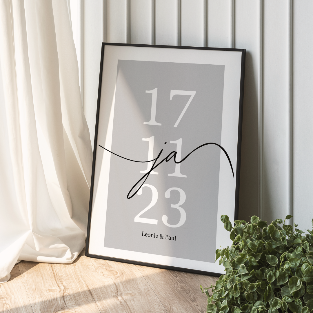 Poster Hochzeitsdatum personalisiert