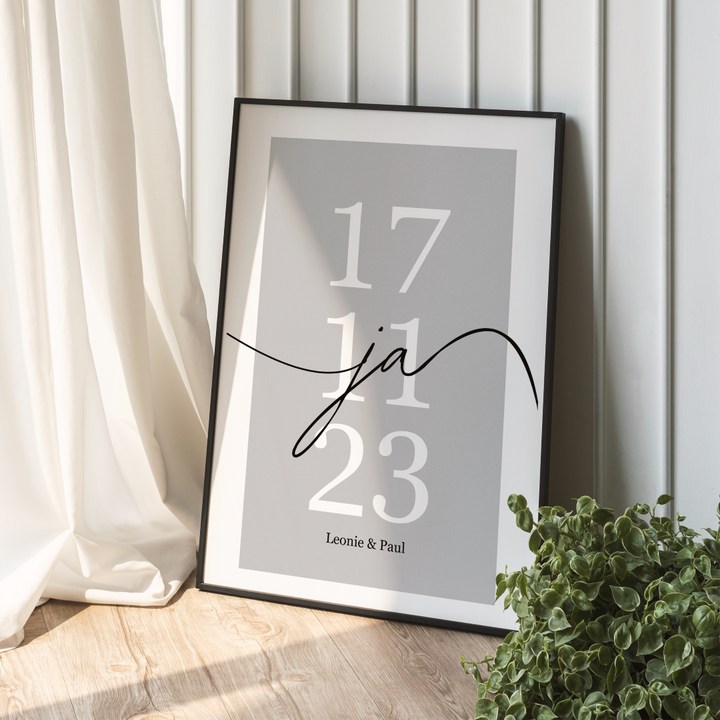 Poster Hochzeitsdatum personalisiert