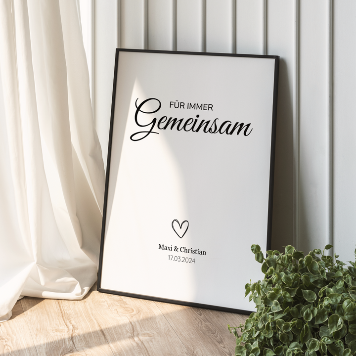 Poster Paar Beziehung gemeinsam personalisiert