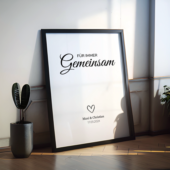 Poster Paar Beziehung gemeinsam personalisiert