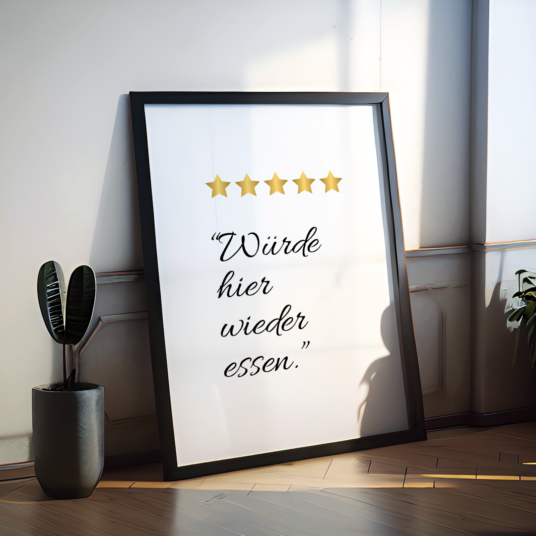 Poster Sternebewertung Küche Restaurant