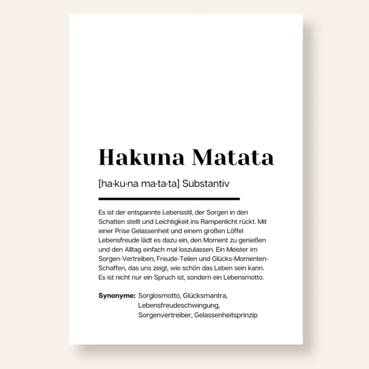 Poster Definition Hakuna Matata