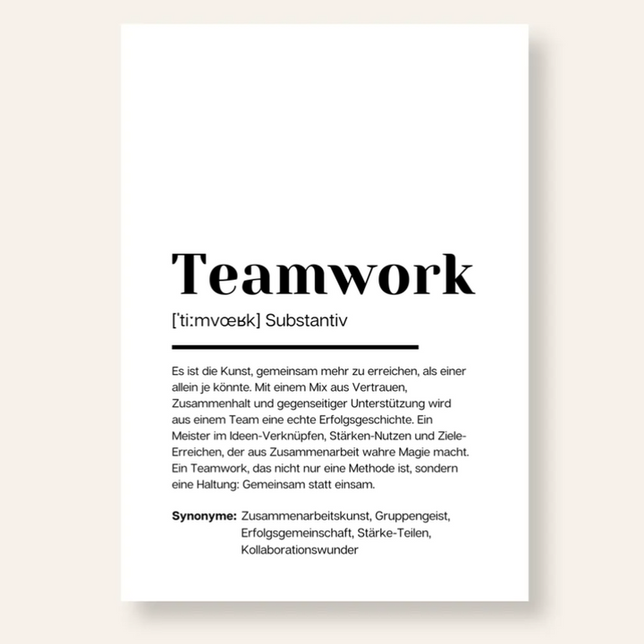 Poster Definition Teamwork