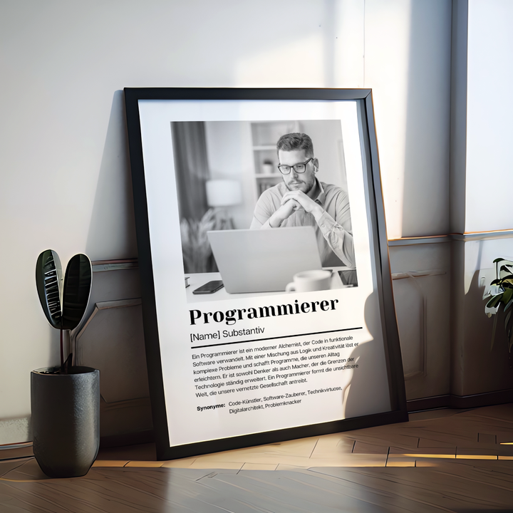 Fotoposter Definition PROGRAMMIERER personalisiert