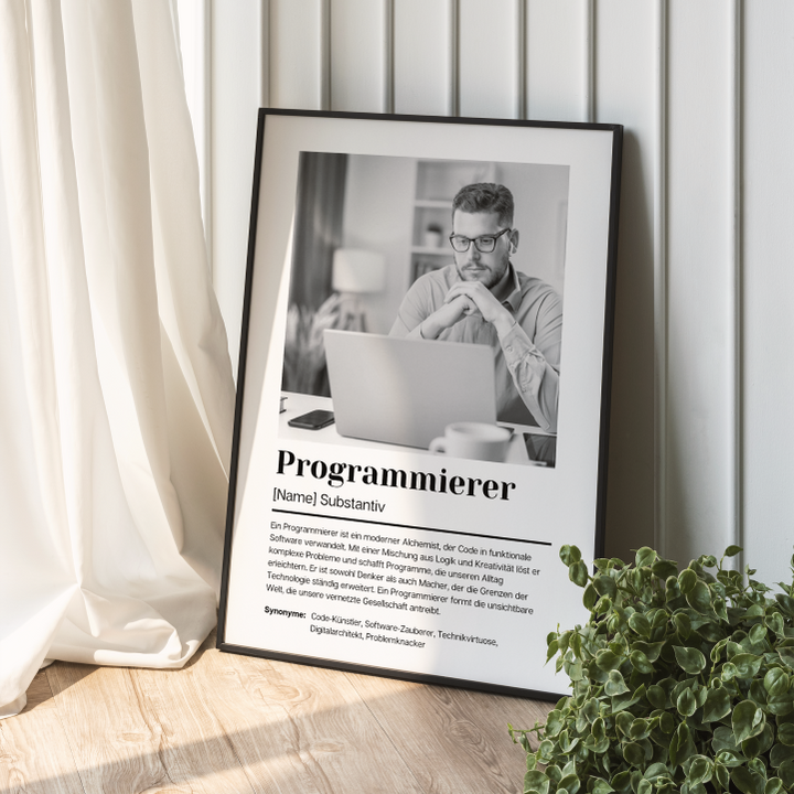 Fotoposter Definition PROGRAMMIERER personalisiert