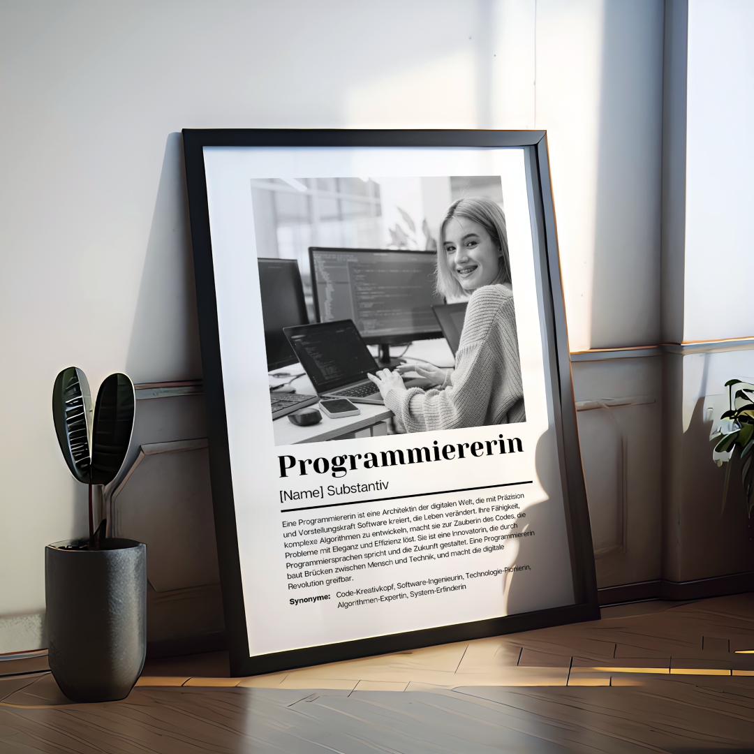 Fotoposter Definition PROGRAMMIERERIN personalisiert