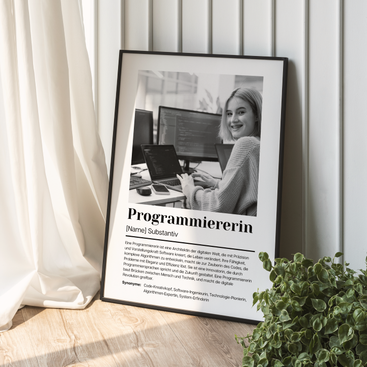 Fotoposter Definition PROGRAMMIERERIN personalisiert