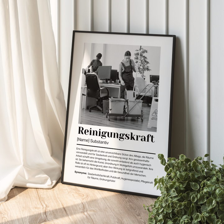 Fotoposter Definition REINIGUNGSKRAFT personalisiert