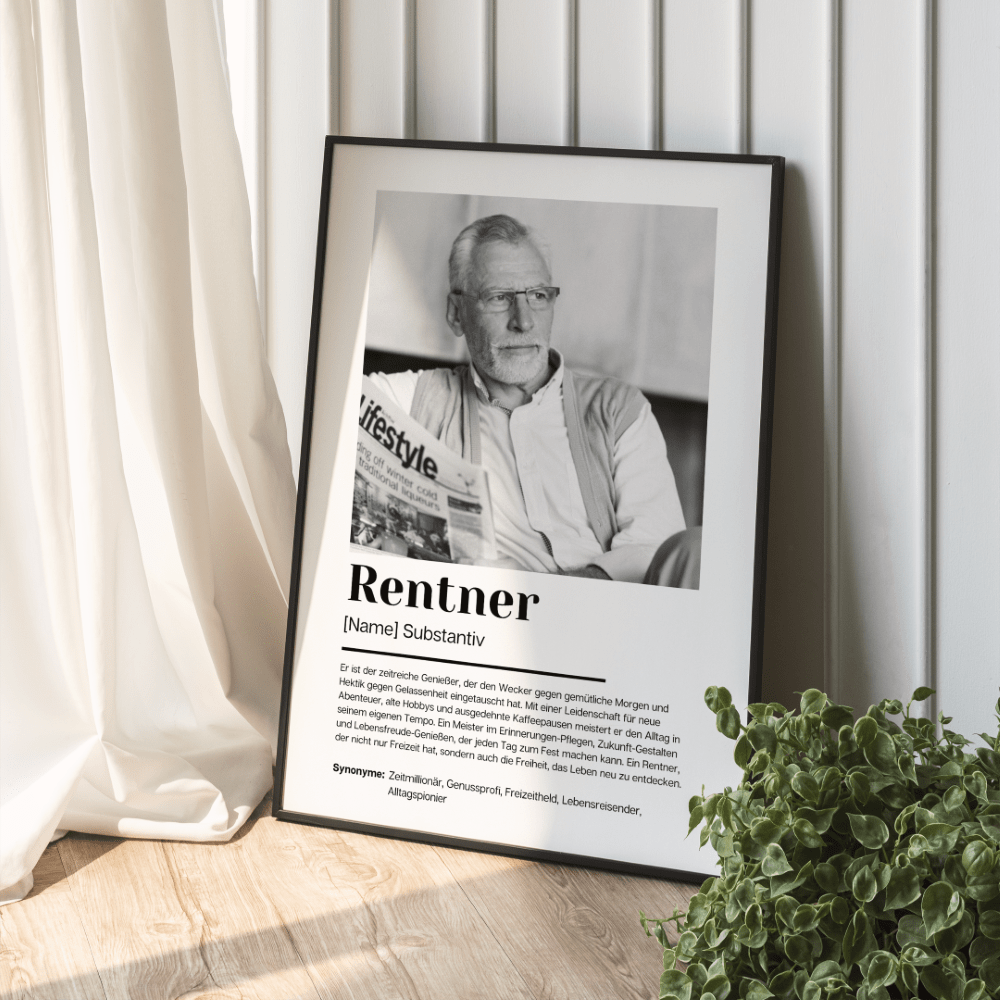 Poster Definition Rentner personalisiert