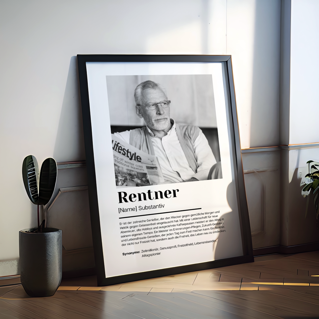 Poster Definition Rentner personalisiert