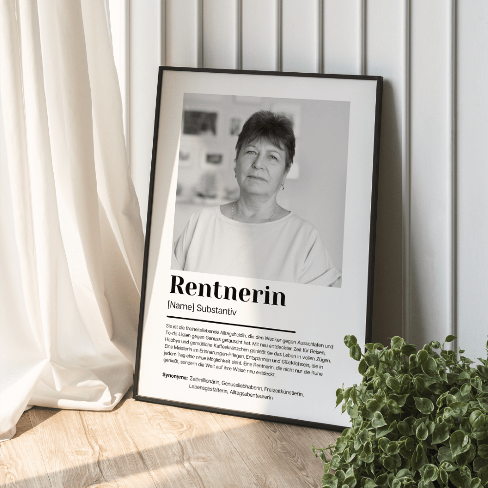 Poster Definition Rentnerin personalisiert