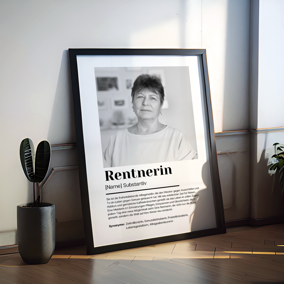 Poster Definition Rentnerin personalisiert