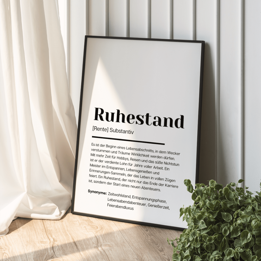 Poster Definition Ruhestand