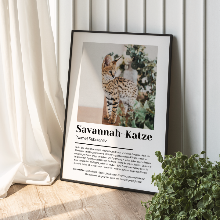 Fotoposter Definition Savannah-Katze personalisiert