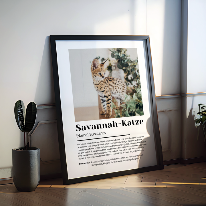 Fotoposter Definition Savannah-Katze personalisiert