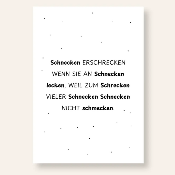 Zungenbrecher Poster "Schnecken erschrecken"