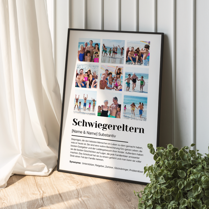 Poster Fotocollage Definition SCHWIEGERELTERN personalisiert