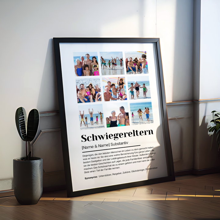 Poster Fotocollage Definition SCHWIEGERELTERN personalisiert