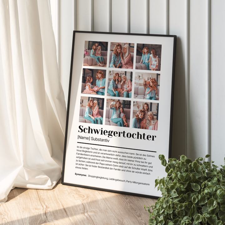 Poster Fotocollage Definition SCHWIEGERTOCHTER personalisiert