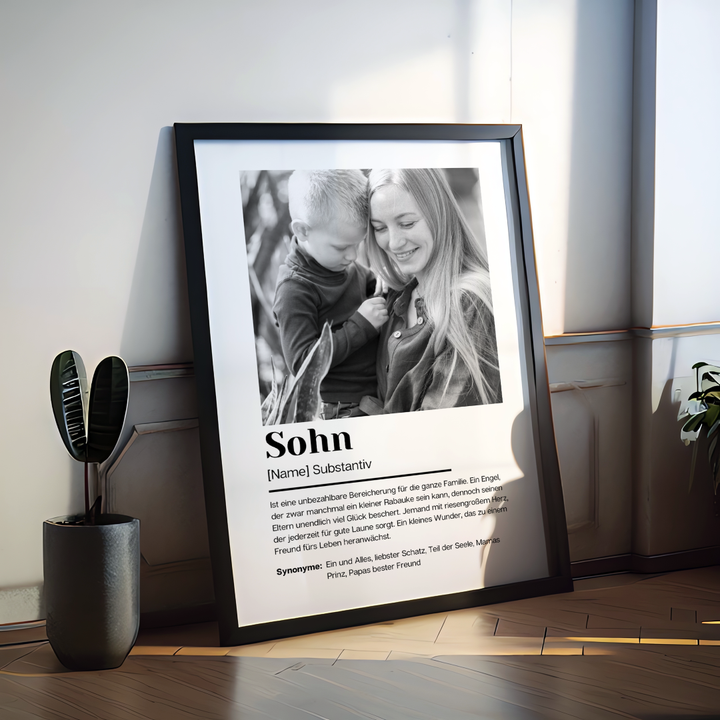 Fotoposter Definition SOHN personalisiert