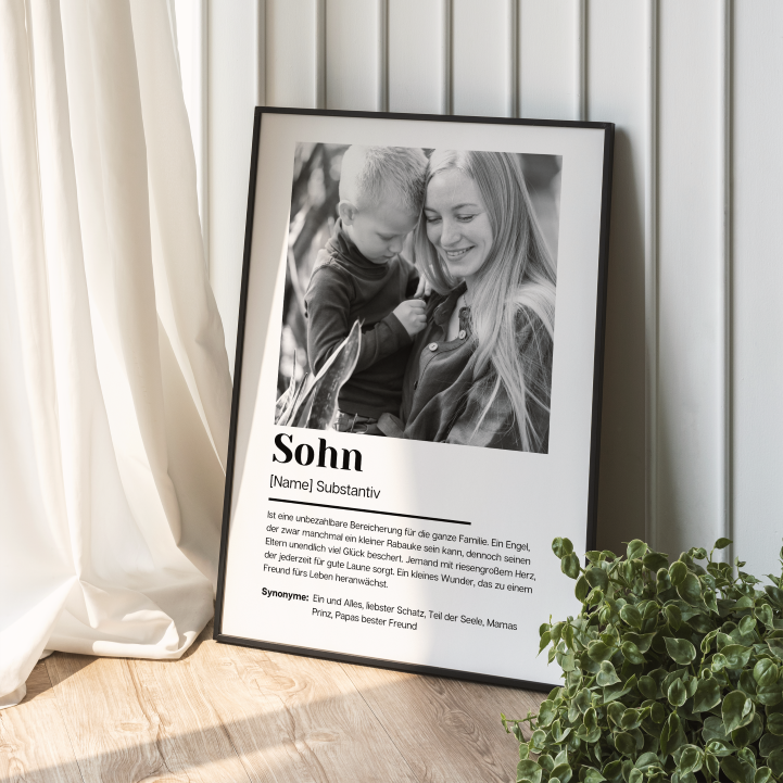 Fotoposter Definition SOHN personalisiert