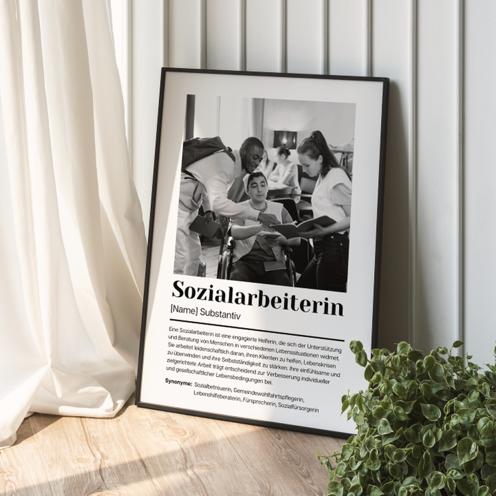 Fotoposter Definition SOZIALARBEITERIN personalisiert