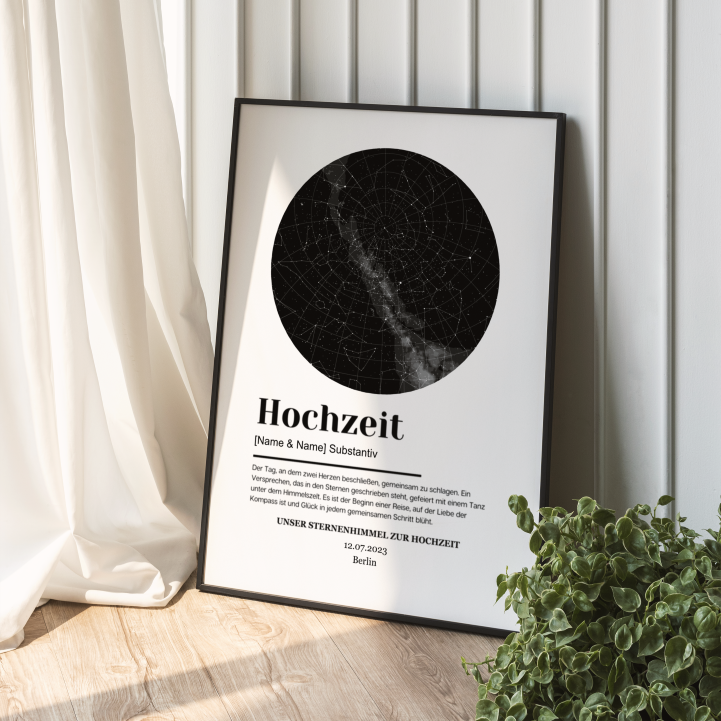 Personalisiertes Sternenhimmel Poster Definition Hochzeit