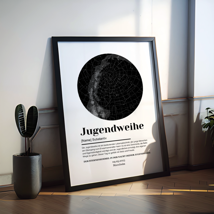 Sternenhimmel Poster Definition Jugendweihe personalisiert