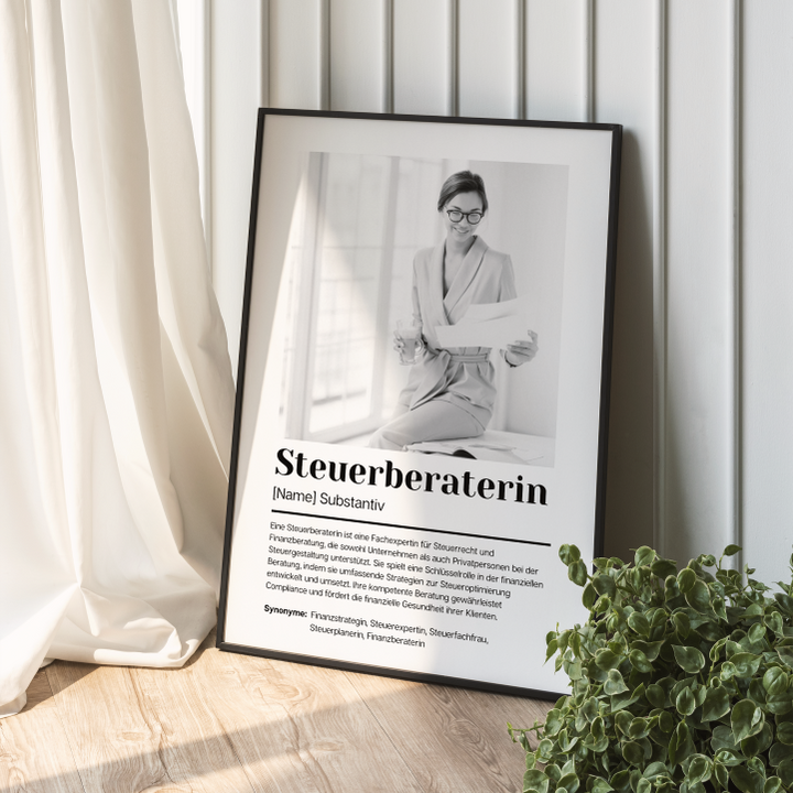 Fotoposter Definition STEUERBERATERIN personalisiert