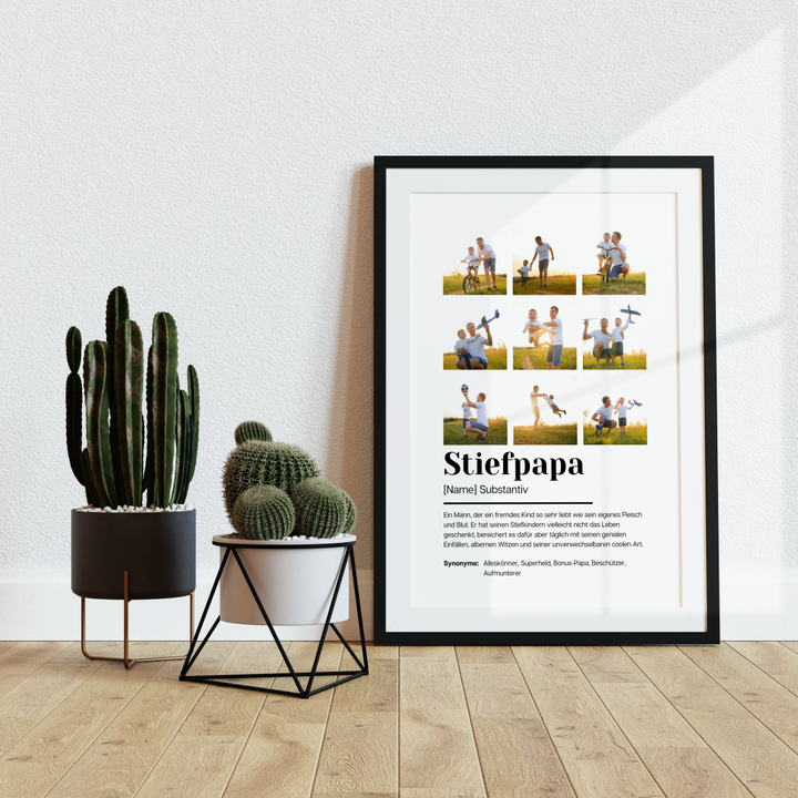 Poster Fotocollage Definition STIEFPAPA personalisiert