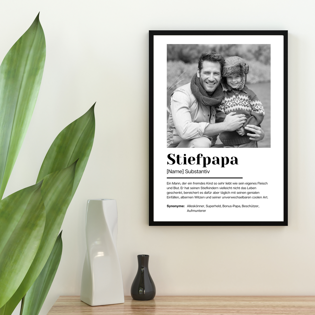 Fotoposter Definition STIEFPAPA personalisiert