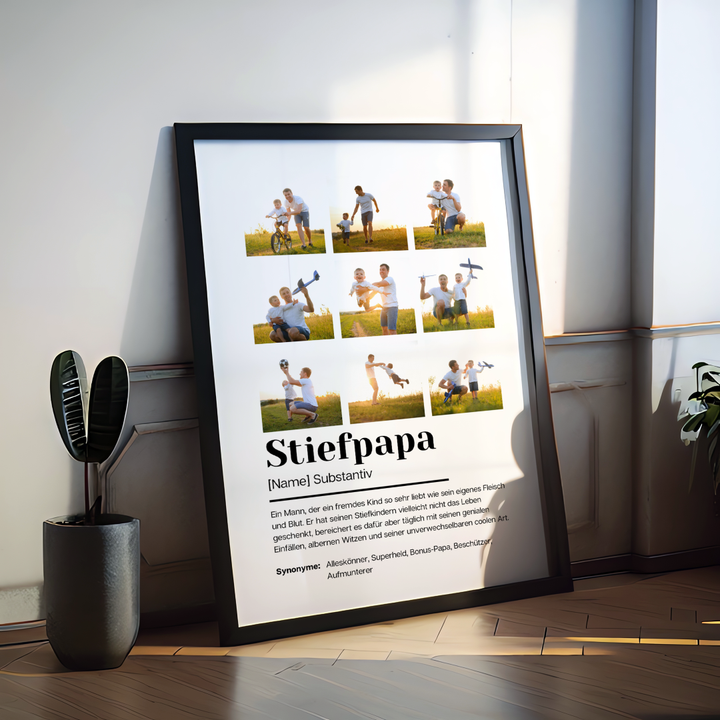 Poster Fotocollage Definition STIEFPAPA personalisiert