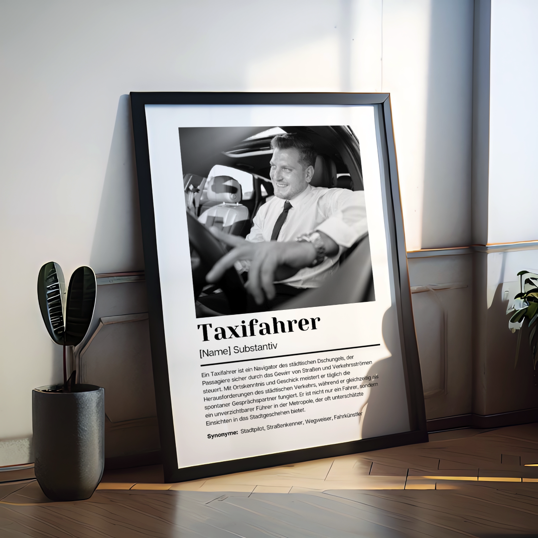 Fotoposter Definition TAXIFAHRER personalisiert