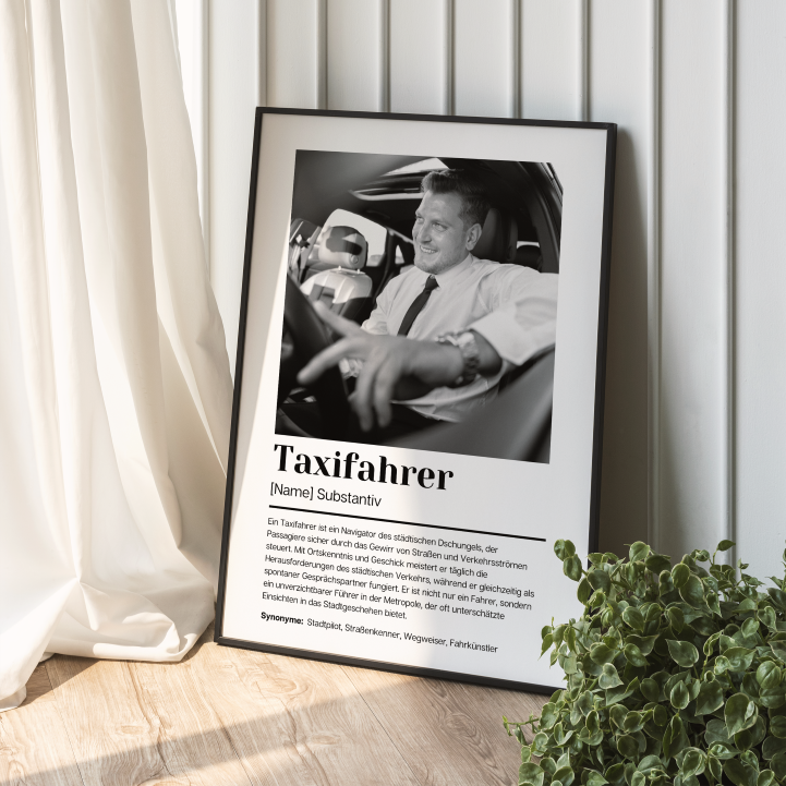 Fotoposter Definition TAXIFAHRER personalisiert