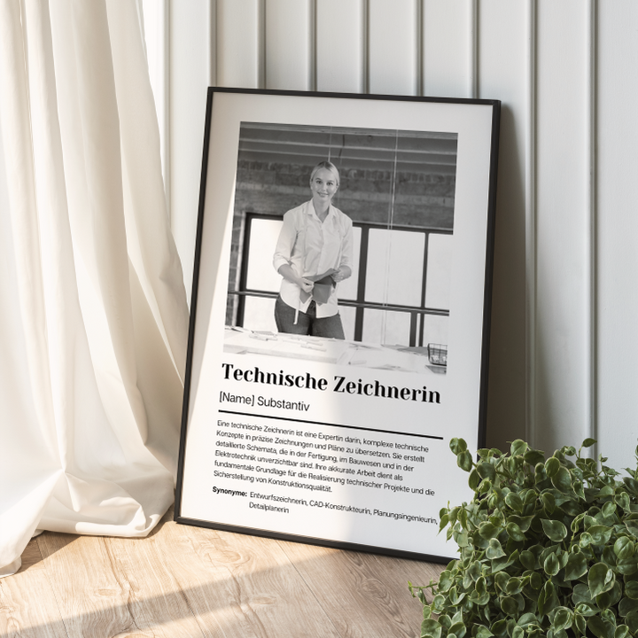 Fotoposter Definition TECHNISCHE ZEICHNERIN personalisiert