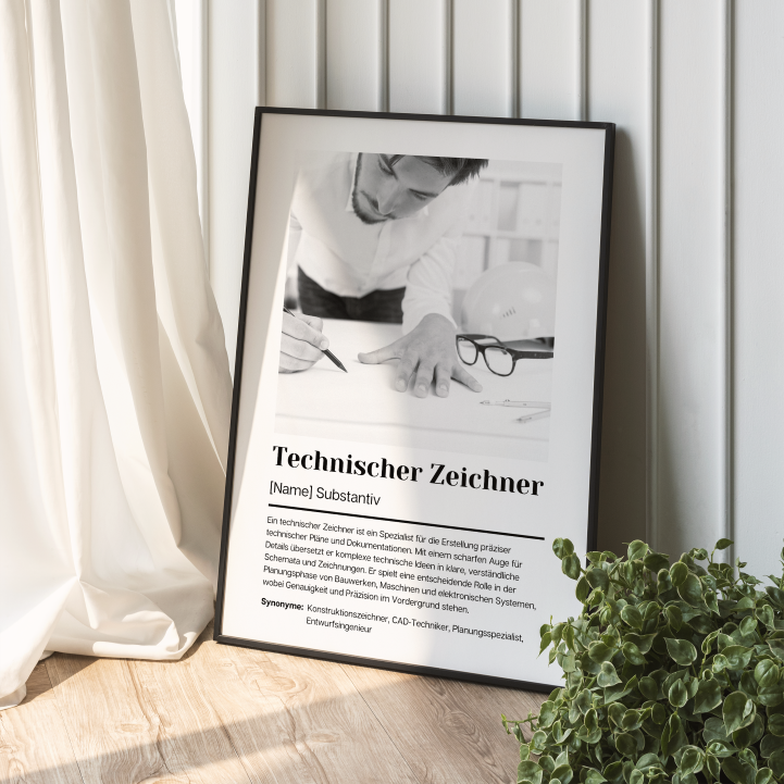 Fotoposter Definition TECHNISCHER ZEICHNER personalisiert