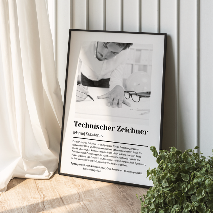 Fotoposter Definition TECHNISCHER ZEICHNER personalisiert