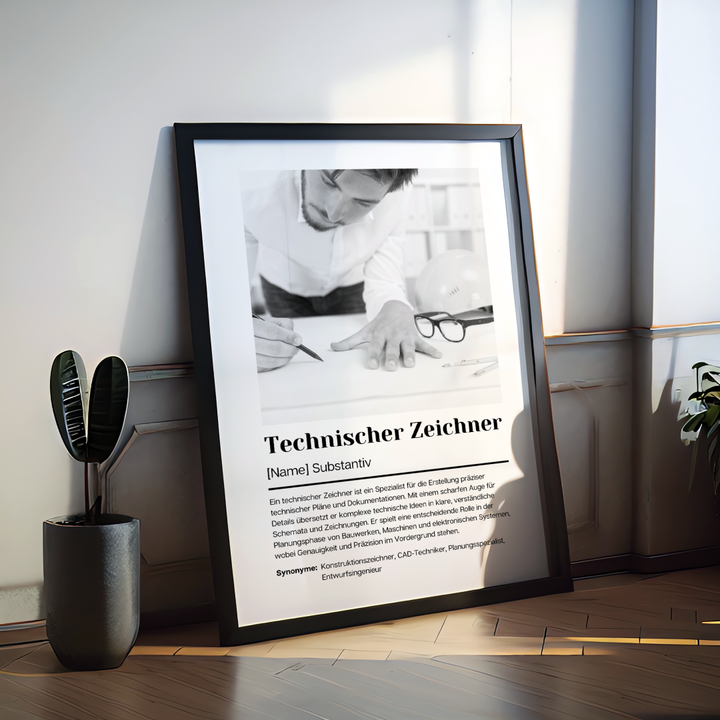 Fotoposter Definition TECHNISCHER ZEICHNER personalisiert