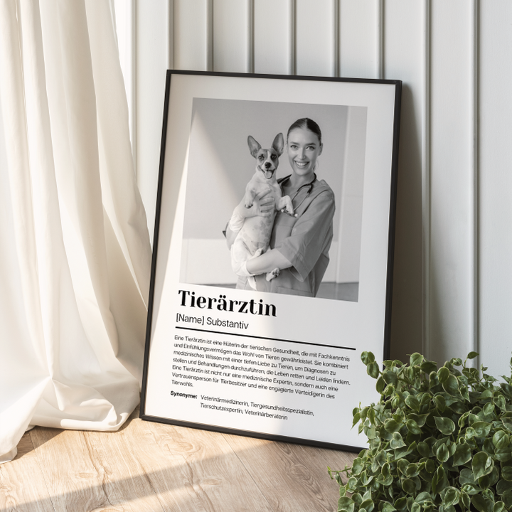 Fotoposter Definition TIERÄRZTIN personalisiert