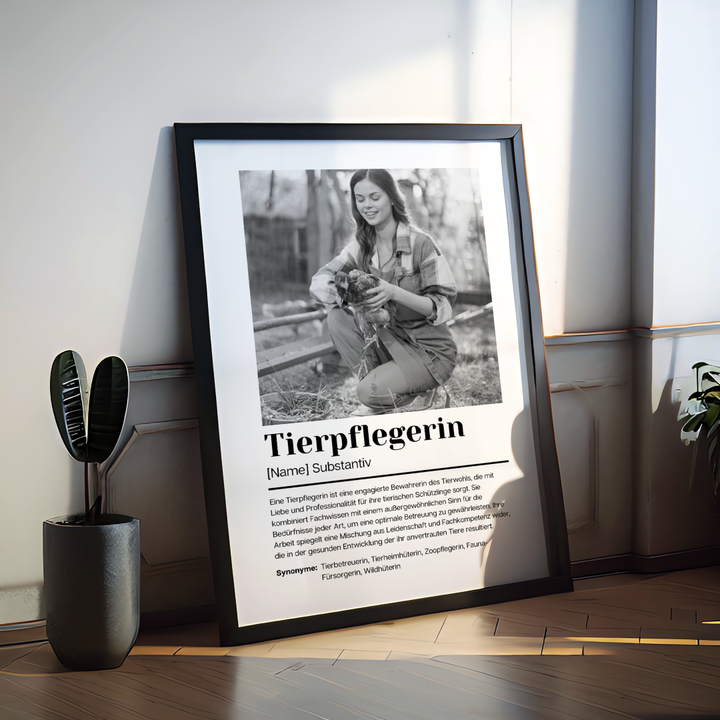 Fotoposter Definition TIERPFLEGERIN personalisiert