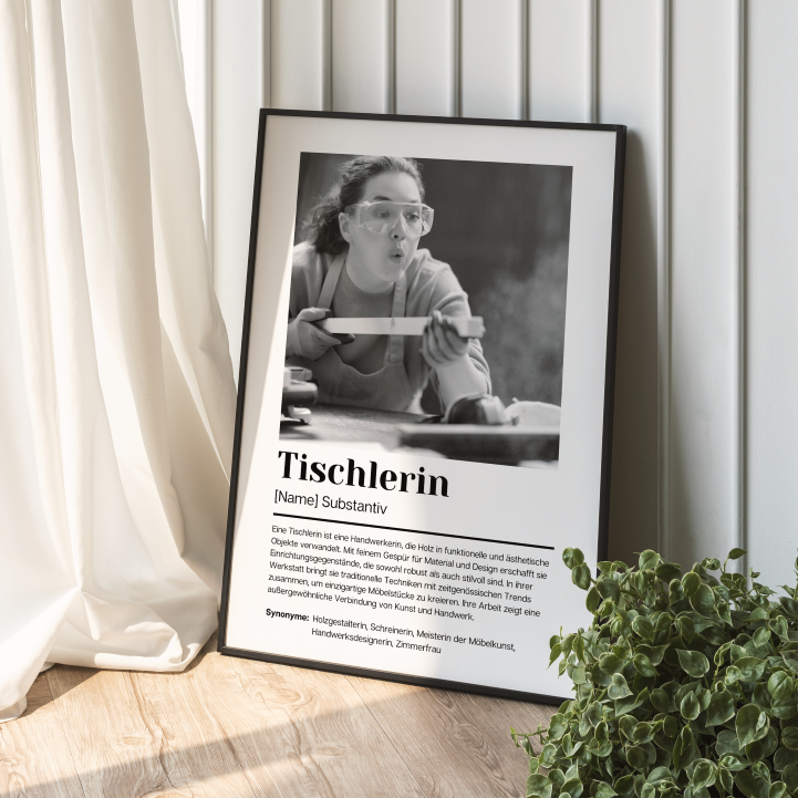 Fotoposter Definition TISCHLERIN personalisiert