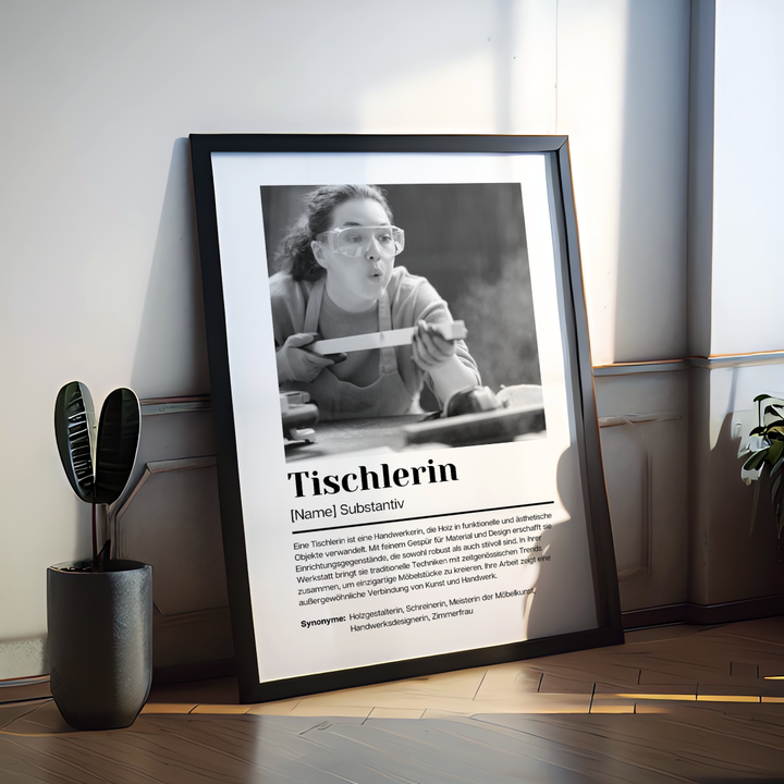 Fotoposter Definition TISCHLERIN personalisiert