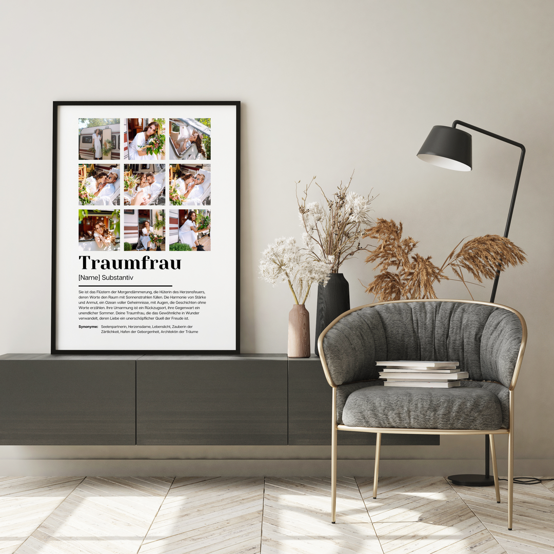 Poster Fotocollage Definition TRAUMFRAU personalisiert