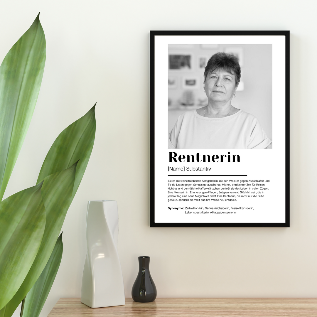 Poster Definition Rentnerin personalisiert