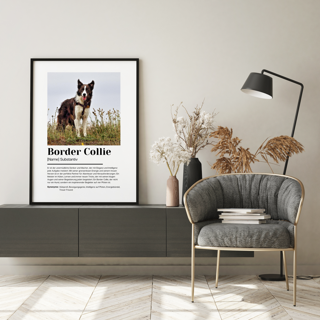 Fotoposter Definition Border Collie personalisiert