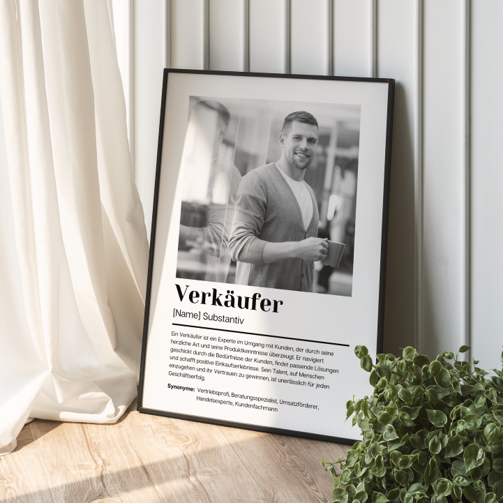 Fotoposter Definition VERKÄUFER personalisiert