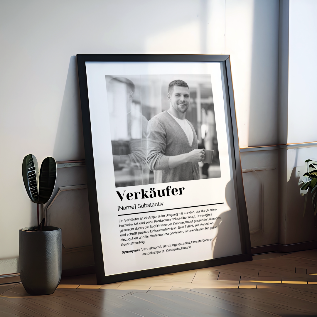 Fotoposter Definition VERKÄUFER personalisiert