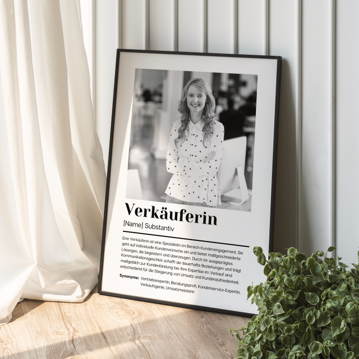 Fotoposter Definition VERKÄUFERIN personalisiert